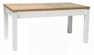 Masa extensibila KLEOPATRA, stejar/alb, PAL laminat 124/164x64x59/71 c