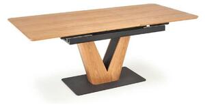 Masa extensibila UMBERTO, stejar/negru, 160/200x90x77 cm
