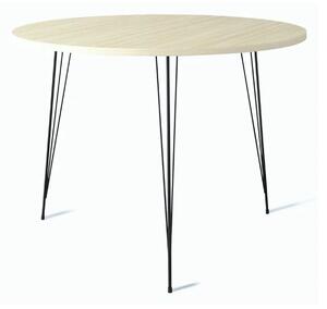 Masa SANDALF, stejar/negru, PAL melaminat/metal, 90x90x75 cm