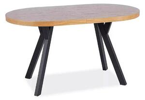 Masa extensibila DOMINGO II, stejar natural/negru, PAL laminat/metal