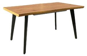 Masa extensibila FRESNO, stejar/negru, 120/180x80x76 cm