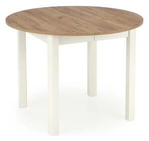 Masa bucatarie rotunda RINGO, stejar/alb, PAL furniruit, 102/142x102x7