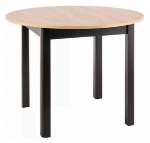 Masa extensibila DANTE, stejar artisan/negru mat, PAL laminat, 102/142