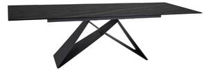 Masa extensibila WESTIN, negru, sticla/metal, 160-240x90x77 cm