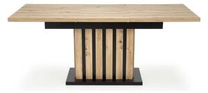 Masa extensibila LAMELLO, stejar/negru, PAL laminat, 130/180x80x76 cm