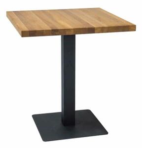 Masa PURO, stejar/negru, furnir natural/metal, 60x60x76 cm
