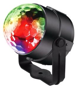 Proiector LED RGB, 6 leduri, 7 moduri iluminare, 2 difuzoare stereo, 50Hz, 18W, 230V, 18 x 16cm, negru