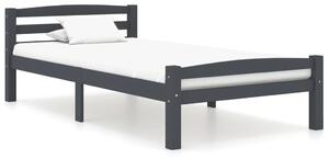 Cadru de pat, gri închis, 100x200 cm, lemn masiv de pin