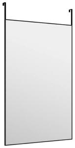 Oglindă pentru ușă, negru, 50x80 cm, sticlă și aluminiu