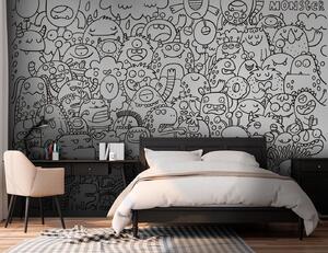 Tapet Wallpaper colorat Monștri amuzanți pentru copii, Fototapet Pentru Copii, u96393 : Uwalls.ro