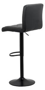 Scaun bar, înălțime reglabilă, rotativ, suport picioare, piele ecologica, negru, ABS 147