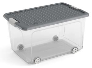 Cutie de depozitare din plastic cu capac 56,5x39x31,5 cm W box L – KIS