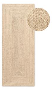 Covor tip traversă culoare naturală deschisă reversibil, țesut manual din iută 80x200 cm Sharmila Natural White – Hanse Home