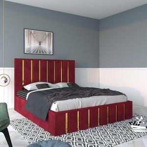 Pat Tapitat Mexic Rosu + Saltea 20cm Grosime 140x200