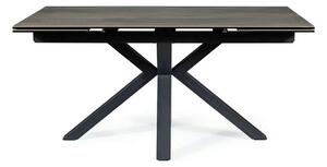 Masa extensibila moderna COLUMBUS CERAMIC, maro/negru mat, sticla secu