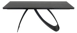Masa cu blat de sticla/ceramica DIUNA CERAMIC, negru, 160/240x90x76 cm