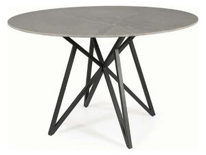 Masa MURANO, gri cu efect de marmura/negru, ceramica/metal, 120x120x76