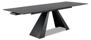 Masa extensibila SALVADORE CERAMIC, gri/negru mat, sticla securizata/c