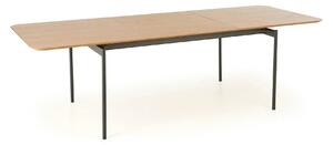Masa extensibila SMART, stejar/negru, furnir/metal, 170/250x100x76 cm