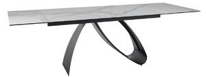 Masa extensibila DIUNA, alb/negru, sticla securizata/ceramica/metal, 1
