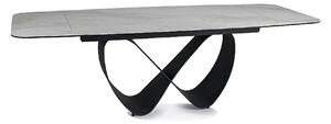 Masa extensibila INFINITY, alb/negru, sticla securizata/ceramica/metal