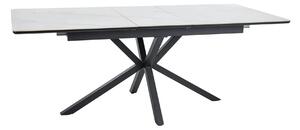 Masa extensibila pentru sufragerie LOGAN, alb/negru, 160/200x90x76 cm