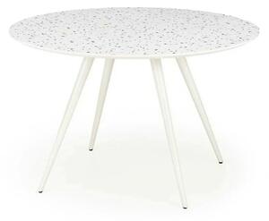 Masa ARAMIS, alb/terrazzo, 120x120x76 cm