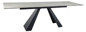 Masa extensibila SALVADORE, crem/negru, sticla/ceramica/metal, 160/240