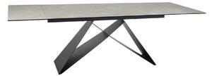 Masa extensibila WESTIN, crem/negru, sticla/metal, 160-240x90x77 cm