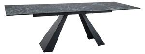 Masa extensibila SALVADORE, negru cu efect de marmura/negru, sticla/ce