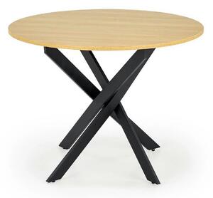 Masa EDGAR, stejar/negru, 100x100x76 cm
