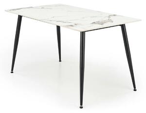Masa EMILIO 140, alb/negru, ceramica/metal, 140x80x76 cm
