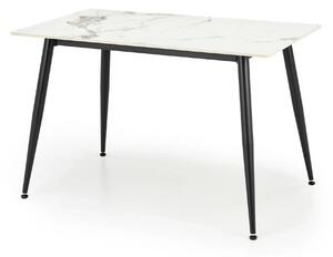 Masa EMILIO 120, alb/negru, ceramica/metal, 120x70x76 cm