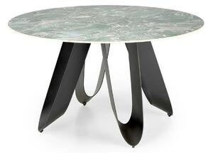 Masa GIOVANI, verde/negru, ceramica/metal, 135x135x76 cm