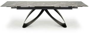 Masa extensibila HILARIO, negru, piatra sinterizata/metal, 180/260x90x