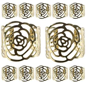 Set 12 Inele Aurii pentru servetele- Accesorii de Lux pentru Masa Ta, 43 x 42 mm
