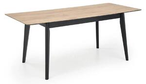 Masa extensibila GULIAN, stejar/negru, PAL laminat/lemn, 140/180x90x76