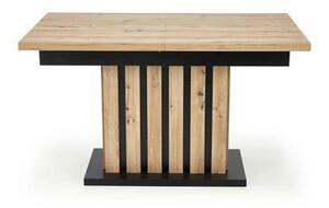 Masa extensibila LAMELLO, stejar/negru, PAL laminat, 160/210x90x76 cm