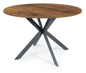 Masa TALIA II, nuc/negru mat, 90x90x76 cm