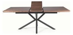 Masa extensibila LOGAN, nuc/negru mat, 160/200x90x75 cm