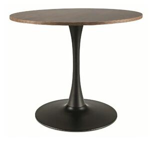 Masa rotunda lemn bucatarie AMADEO II, nuc/negru mat, 90x76 cm