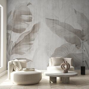 Tapet Frunze tropicale în stil grunge, Fototapet pădure, Fototapet Tropics, u00299d1 : Uwalls.ro