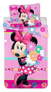 Lenjerie de pat pentru copii din bumbac pentru pat de o persoană 140x200 cm Minnie – Jerry Fabrics