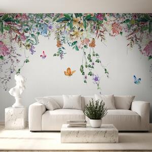 Tapet Ghirlandă de flori, Fototapet Flori, u30601d2 : Uwalls.ro