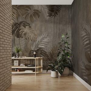 Tapet Frunze tropicale în stil grunge, Fototapet în stil vintage, u97012d2 : Uwalls.ro
