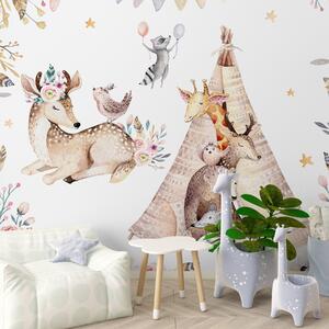 Tapet Petrecere de basm cu animale, Fototapet Pentru Copii, u01584d1 : Uwalls.ro