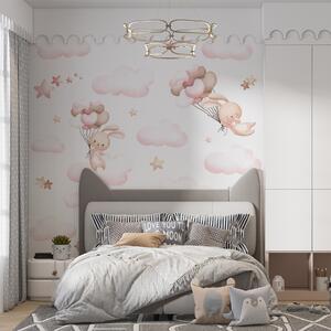 Tapet Iepure drăguț și baloane, Fototapet Pentru Copii, Fototapet Baloane, u95399d1 : Uwalls.ro