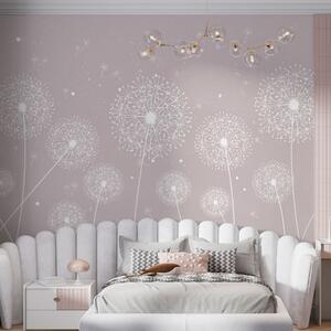 Tapet Păpădii pe un fundal roz, Fototapet Flori, w00754v2 : Uwalls.ro