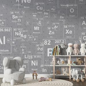 Tapet Elemente chimice pe fundal gri, Fototapet Designer, w00713 : Uwalls.ro