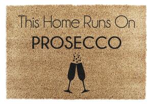 Covoraș de intrare din fibre de nucă de cocos 40x60 cm This Home Runs On Prosecco – Artsy Doormats